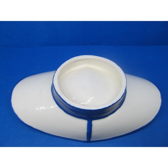 Bird Of Paradise Hand Painted Small 10 1/8" Centerpiece Or Fruit Stand Unmarked - Picture 10 of 12